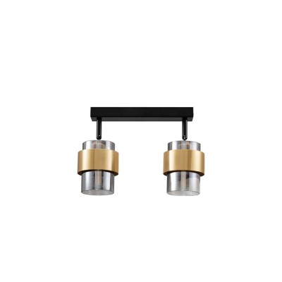 9236387 Плафонска светилка SIANNA 2xE27 Smoke Glass & Brass gold Metal Nova Luce